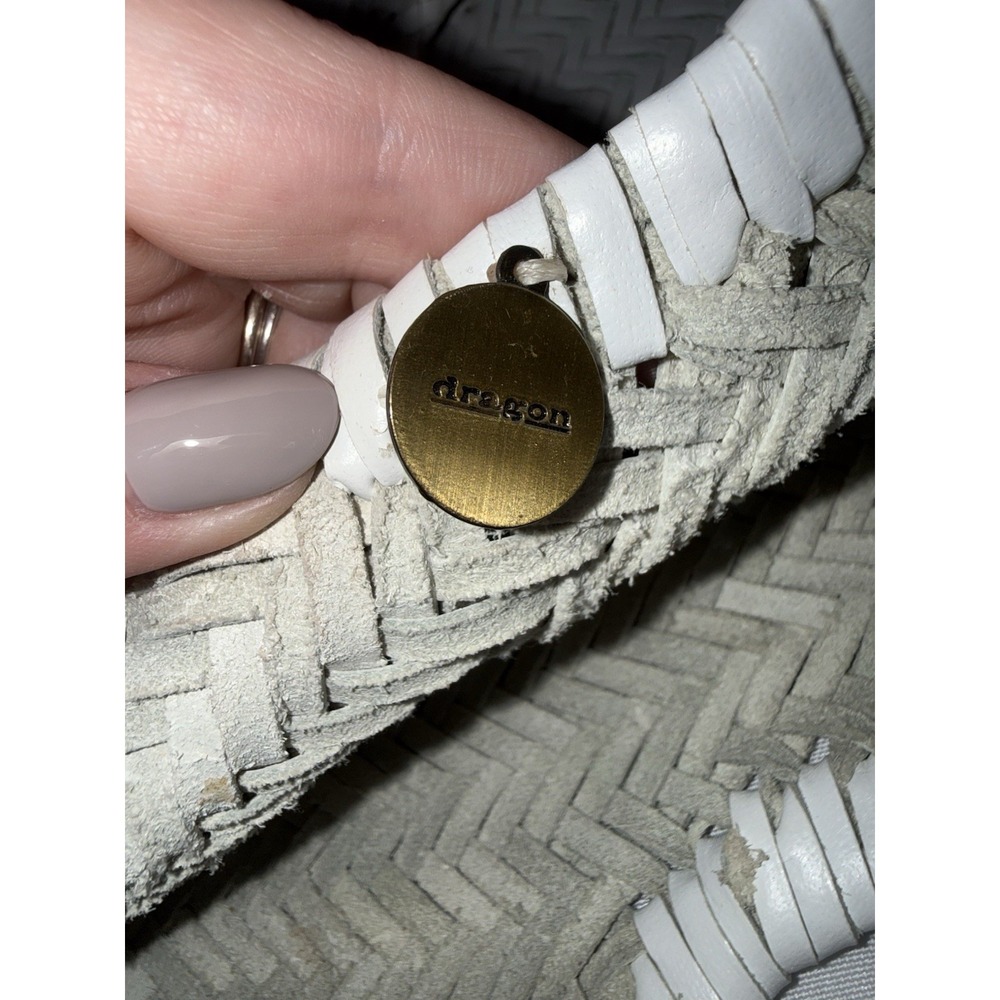 Dragon Diffusion Nantucket Basket Big In White Woven Leather Shoulder Bag Purse - Picture 8 of 12